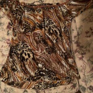 sheer animal print shirt